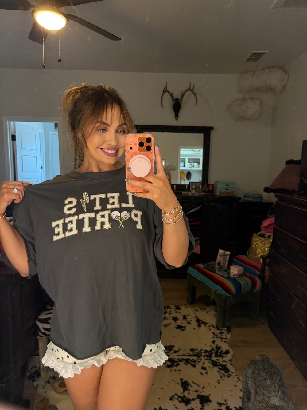 Judith March LET'S PARTEe Graphic Oversized Tee